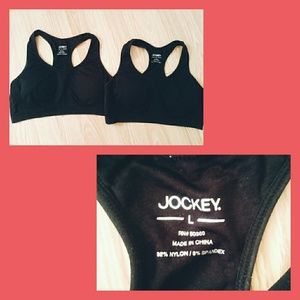 2 Set All Black Jockey Sports Bra's